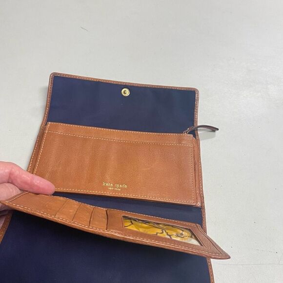 KATE SPADE Women’s Wallet P091 Blue Tan Yellow 4X7.5 With Checkbook Holder - Picture 11 of 15